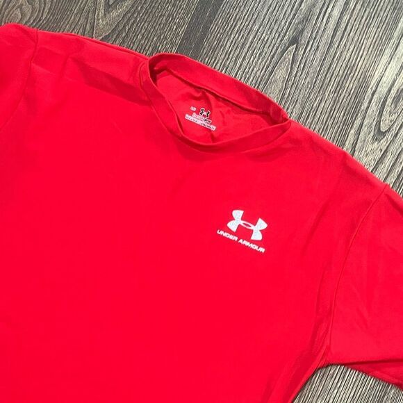 Under Armour Mens HeatGear OG Compression Short Sleeve Top Crewneck Red Size L - Picture 2 of 6